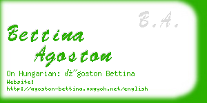 bettina agoston business card